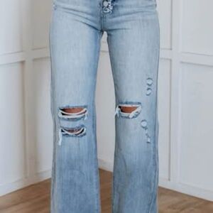 KanCan Light Blue Distressed Flare Jeans